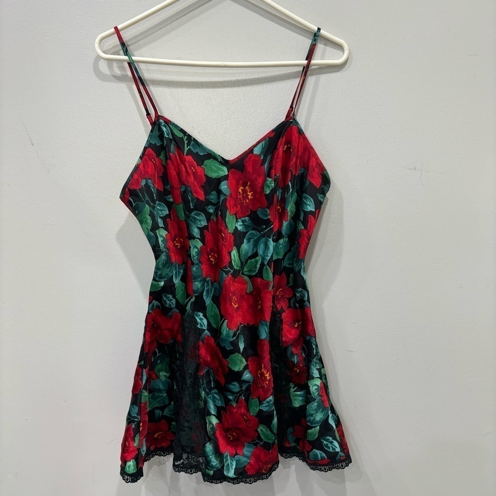 Vintage Victoria’s Secret Gold Label Slip Gown Dress Lace Floral Size Medium